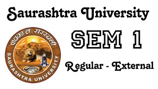 Sem 1 Exam Form  External  Regular  Saurashtra University [upl. by Lynnet]