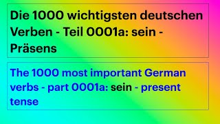 DeutschEnglisch englisches Audio 1000 Verben 0001a quotseinquot Präsens LERNE ENGLISCH [upl. by Bisset196]