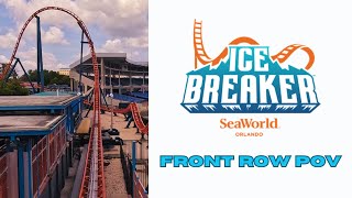 Icebreaker  Multi Launch Family Coaster  Seaworld Orlando  Front Row POV [upl. by Ayekal236]