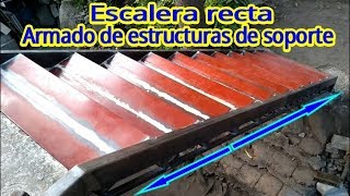 Escalera recta COMO ARMAR LOS TRABESAÑOS O ESTRUCTURAS DE SOPORTE PARA LOS ESCALONES [upl. by Karlan]