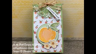 SWEET AS A PEACH GIFT BAG TUTORIAL with ENCIRCLED IN BEAUTY DIES  Stampin Up [upl. by Ynohta]