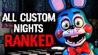 Ranking EVERY FNAF CUSTOM NIGHT From EASIEST To HARDEST [upl. by Sundin]