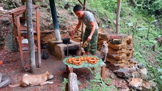 Living Alone in the Fores Build a log cabin clear wasteland grow vegetables and grains [upl. by Jehiel]