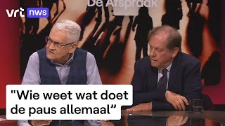 Rik Devillé en Rik Torfs blikken vooruit op het bezoek van de paus [upl. by Atterahs]