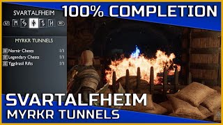 God of War Ragnarök  Myrkr Tunnels Svartalfheim  100 Completion [upl. by Elleinahc]