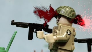 Lego ww2 battle at Brecourt Manor Normandy DDay Lego Band of brothers film [upl. by Brote260]