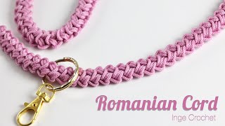 Romanian Cord crochet for bag strap lanyard id or key holder easy tutorial for beginners [upl. by Entsirhc]