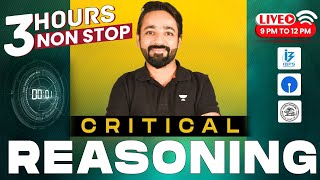 Critical Reasoning 3 Hours NonStop Marathon  Puneet Sir [upl. by Freddy]