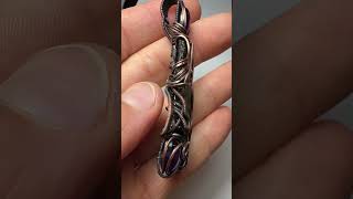 Large Moldavite pendant with Amethyst moldavite crystals jewelry moldavitejewelry [upl. by Adnoel]