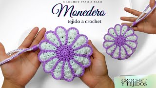 ❤ HERMOSO❤ monedero tejido a CROCHET paso a paso  cartera tejida a crochet [upl. by Brion]