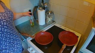 Seasoning a copper stone pan [upl. by Llenrub87]