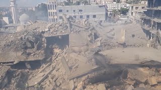 Israeli airstrikes on Lebanon destroy old souk in Nabatiyeh [upl. by Esidnak]