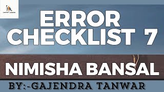 ERROR DETECTION 🔥CHECKLIST7🔥 NIMISHA BANSAL MAM 🔥 error 🫡🎯 [upl. by Fidelis]