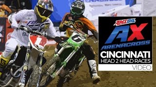 BATTLE Head 2 Head Races  Cincinnati  AMSOIL Arenacross [upl. by Zarihs377]