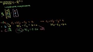 Ejemplo de espacio vectorial generado e independencia lineal [upl. by Itida]
