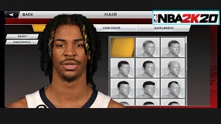 Ja Morant Face Creation  NBA 2K20 Mobile [upl. by Luhar]