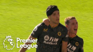 Raul Jimenez scores emotional goal to put Wolves ahead  Premier League  NBC Sports [upl. by Neelhtak]