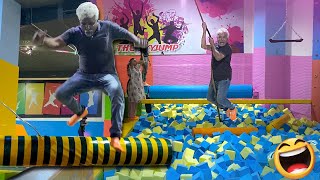 Fun 😂 at Trampoline Park  SkyJumper Trampoline Park Chennai 🔥 [upl. by Nahgiem780]