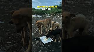 Mother Is Always Mother  How Female Dog Sacrificing Her Food To Littel Puppys Dogs shorts [upl. by Aivilys530]