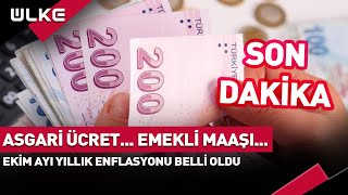 Asgari Ücret ve Emekli Maaşı Ne Kadar Olacak Ekim Ayı Enflasyonu Belli Oldu Sondakika [upl. by Tereve970]