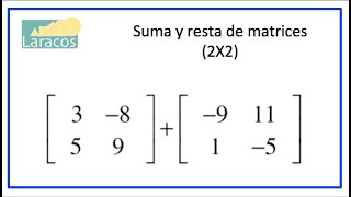 Suma y resta de matrices 2X2 [upl. by Gilus]