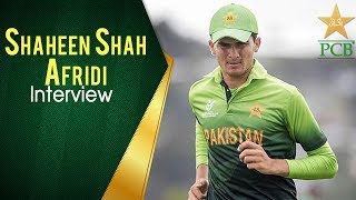 Shaheen Shah Afridi Interview at National Stadium Karachi  Pakistan Vs West Indies 2018  PCB [upl. by Ahsekyw206]