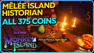 Melee Island Historian  ALL Coins Pieces o’ Eight  Sea of Thieves [upl. by Henebry]