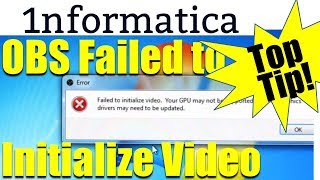 OBS Failed to initialize video DirectX 11 Emulation Fixes Problem Tutorial [upl. by Acinod]