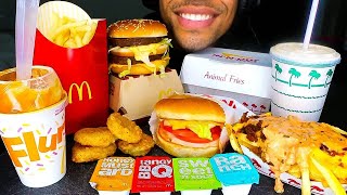 ASMR McDonalds vs InNOut Mukbang Chicken Nuggets McFlurry Animal Style Fries Big Mac Jerry Eating [upl. by Harlamert]