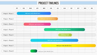 Easy to Use Project Timeline Slide in PowerPoint Tutorial No901 [upl. by Emearg]