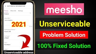 How to fix unserviceable problem in meesho  Meesho app me unserviceable problem sahi kaise kare [upl. by Grodin]