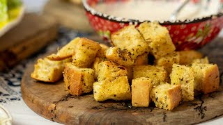 The Best Homemade Croutons for Caesar salad [upl. by Hildagard]