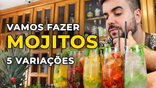 5 RECEITAS de Como Fazer MOJITOS com frutas  Bartender Store [upl. by Furmark]