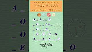 🤔 ¿Eres capaz de encontrar cinco SINÓNIMOS del ADJETIVO quotamablequot lenguaespañola vocabulario ebau [upl. by Kester]