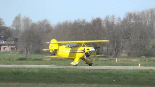 Takeoff with smoke on PHPGP Pitts S2A Special at Teuge Airport [upl. by Ainezey509]