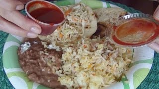 SassEsnacks ASMR  El Salvadorian Pupusas  Curtido  Rice amp Beans  Eating Sounds  Mukbang [upl. by Anawek]