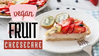 Vegan Fruit Cheesecake  NO nuts or dairy  Quick amp Easy  Simply Bakings [upl. by Kado]