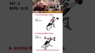 12 Effective Rear Delt Exercises With Dumbbells fitness bodybuilding workout [upl. by Anitrak341]