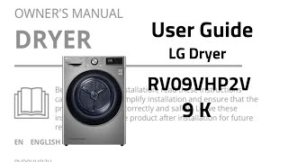 Daily Reference Guide for LG Dryer User Manual  RV09VHP2V [upl. by Pebrook]