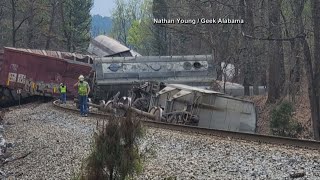 VIDEO  Alabama Train Derailment Norfolk Southern train derails hours before CEO testifies [upl. by Enitnelav617]