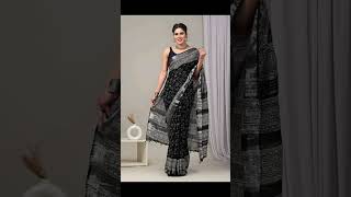 Hand block printed Linen Sarees [upl. by Elton607]