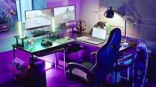 Bestier 925 Inch Multifunctional LShaped Gaming Desk  Updated Version [upl. by Belvia]