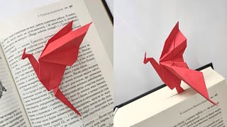 Origami DRAGON bookmark  How to make a bookmark with dragon [upl. by Ynoble29]