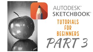 Autodesk sketchbook app step by step tutorial part 3beginners tutorial [upl. by Nari]