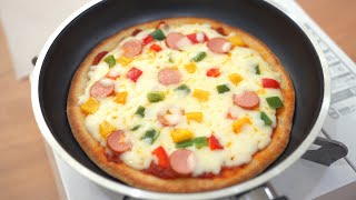 Pan Pizza in 15 Minutes No Oven No Yeast [upl. by Jos309]