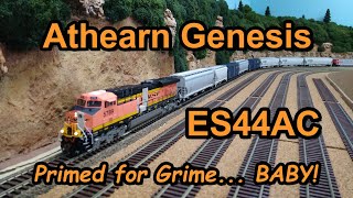 NEW Athearn Genesis ES44AC Primed for Grime With DCC and TSUNAMI 2 sound [upl. by Neille]