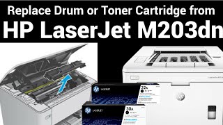 Remove or Replace Toner Cartridge on HP LaserJet Pro M203dn Printer [upl. by Kirkpatrick528]