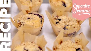 Quick amp Easy Blueberry Muffin Recipe With Crunchy Streusel Topping  Cupcake Jemma [upl. by Dale]