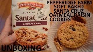 Unboxing Pepperidge Farm Santa Cruz Soft Baked Oatmeal Raisin Cookies [upl. by Paton]