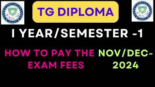 SBTET TELANGAN DIPLOMAHow to pay the fees for END Sem I Examination NovDEC 2024 [upl. by Petuu]